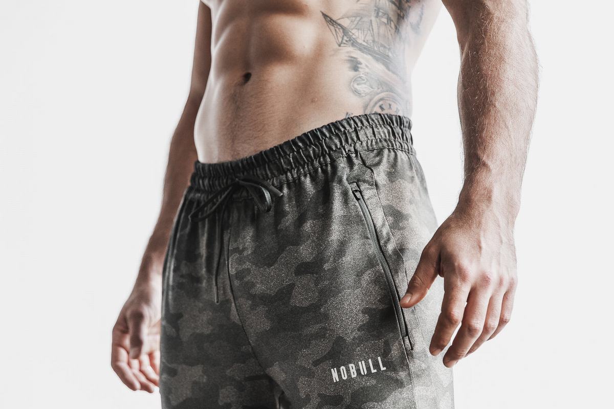 Nobull Men's Joggers Grey Camo | Australia (GA6803)